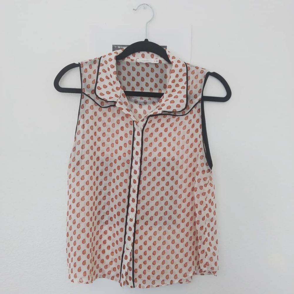 Western cut paisley sheer top